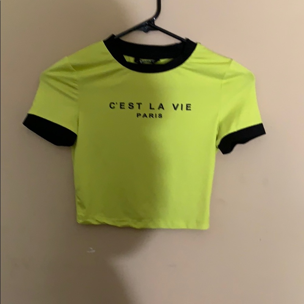 Neon Shein cropped shirt